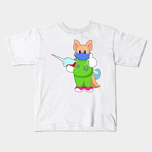 Cat at Vaccination with Syringe Kids T-Shirt